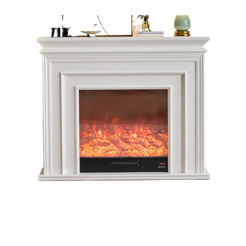 

French retro cabinet solid wood porch simulation fire American European decorative