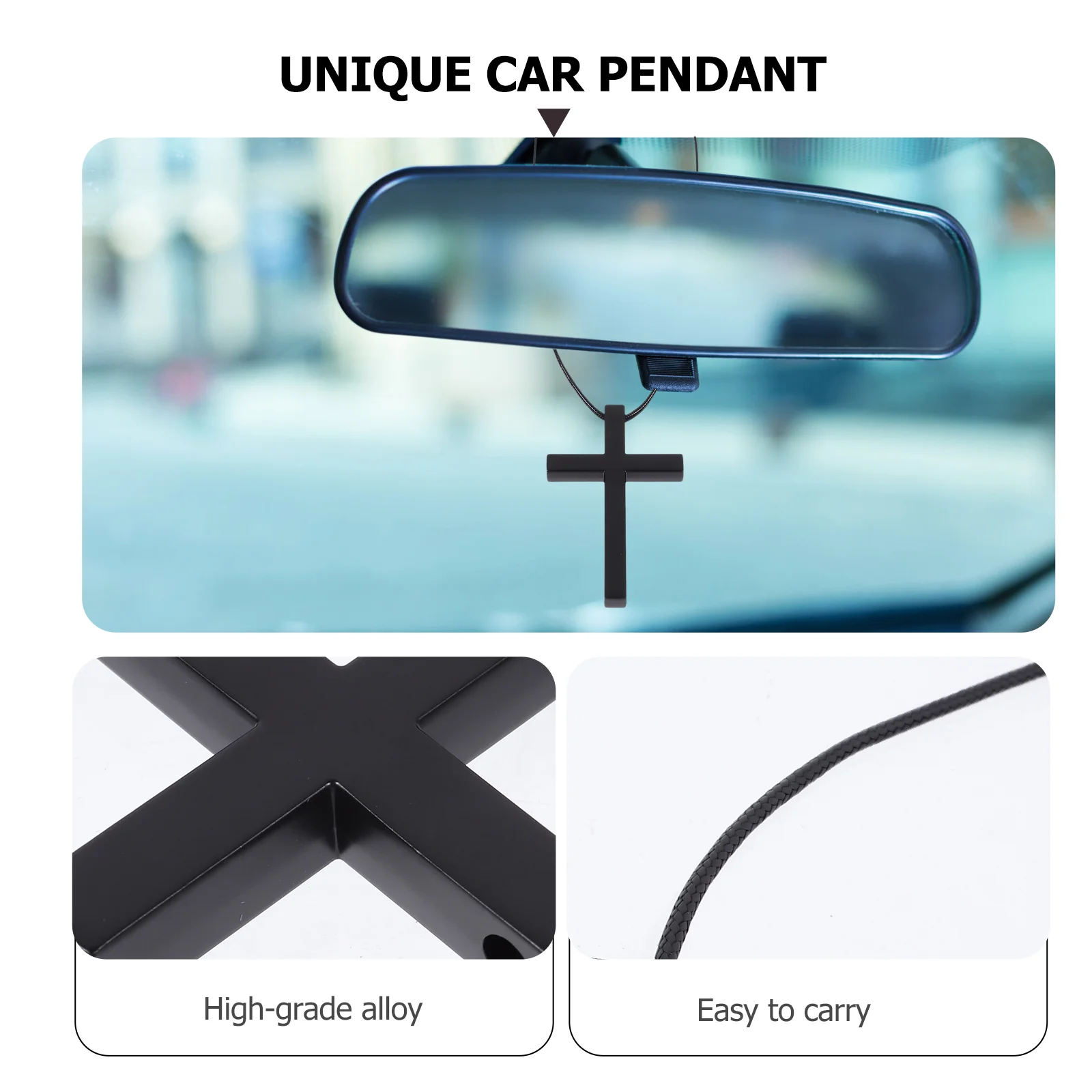 Ornament Rearview Adornment Cross Pendant Hanging Decor Mirror Charm Car Interior Fashion Religious