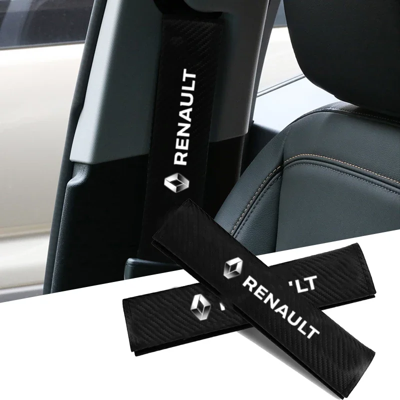 ​​​Car Seatbelt Shoulder Pad Cover Carbon Fiber Seat Belt Cushion For Renault Grand Scenic 4 XMOD Megane Clio 4 Laguna 2 3 Coupe