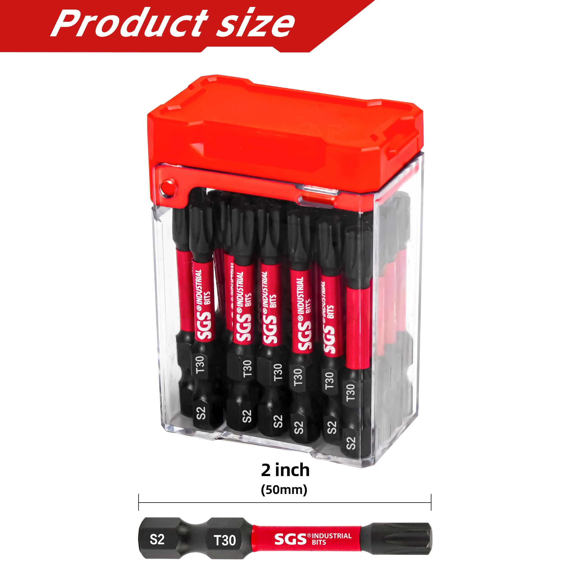 15PCS T30 Torx Impact Driver Bits 50mm S2 Steel Strong Magnetic Screwdriver Bit Set Black Phosphate for Drill Driver Power Tools