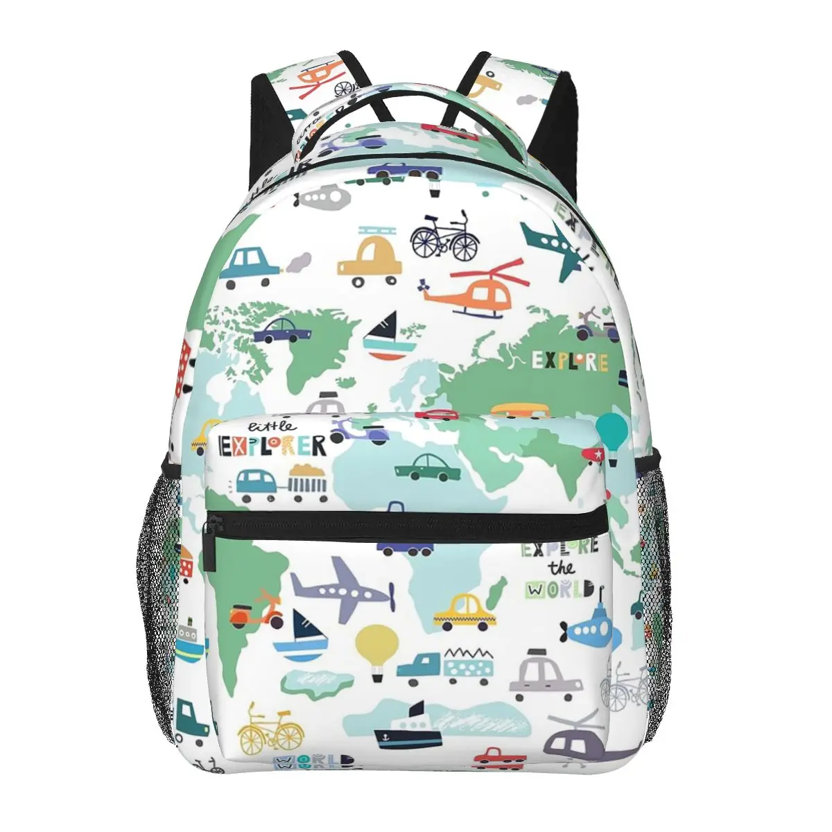 Explore The World Cute Transportation Map Backpacks Boys Girls Bookbag Children School Bags Cartoon Travel Rucksack Shoulder Bag