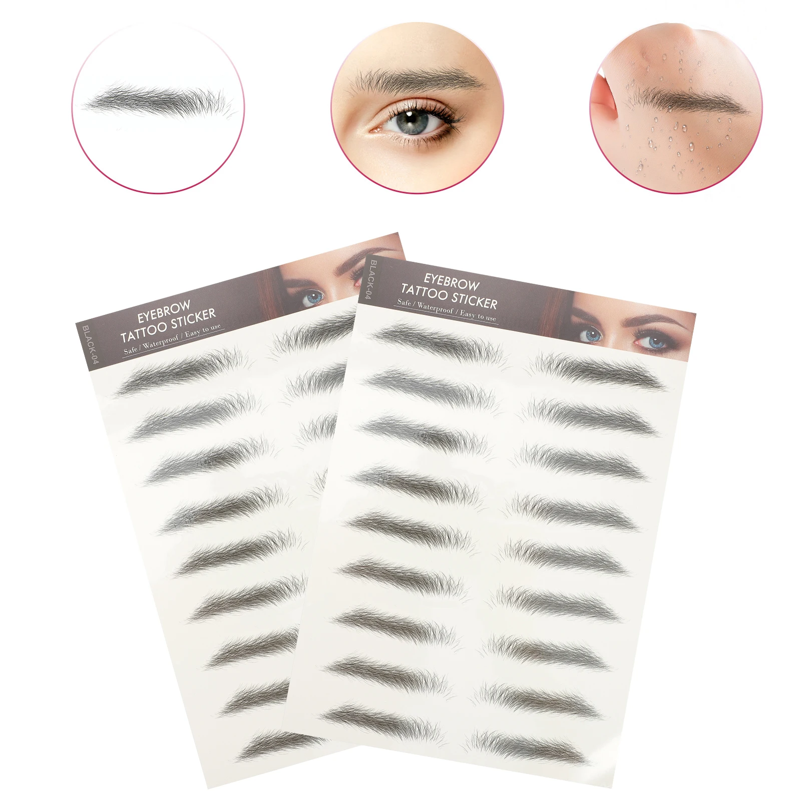 

12 Pcs Waterproof Eyebrow Stickers Temporary Tattoos Like False Eyebrows Cosmetics Black Artificial Beauty Accessories
