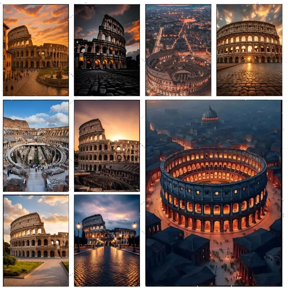 Iconic Landmark Rome Colosseum Poster Premium Decor Art & Gift for Household Lounge Home Ornaments