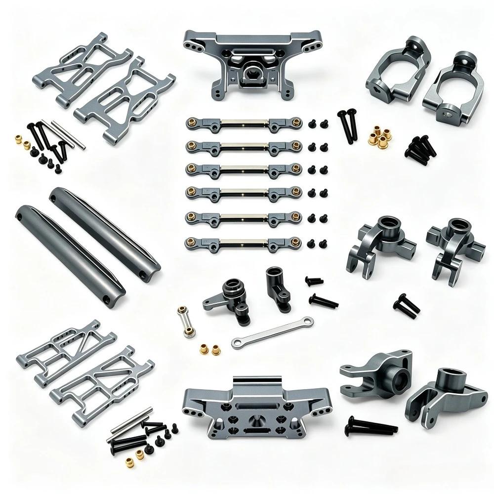 Aluminum Alloy Upgrade Parts Set Shock Tower Link Rod Suspension Arm Suitable For MJX 1/10 10210 10208 RC Car Accessories