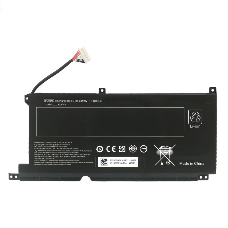 

11.55V 52.5Wh PG03XL Laptop Battery for HP Pavilion Gaming 15-DK 15-ec 16-a0000 OMEN 5X FPC52 Series TPN-C141 TPN-Q229 TPN-Q241