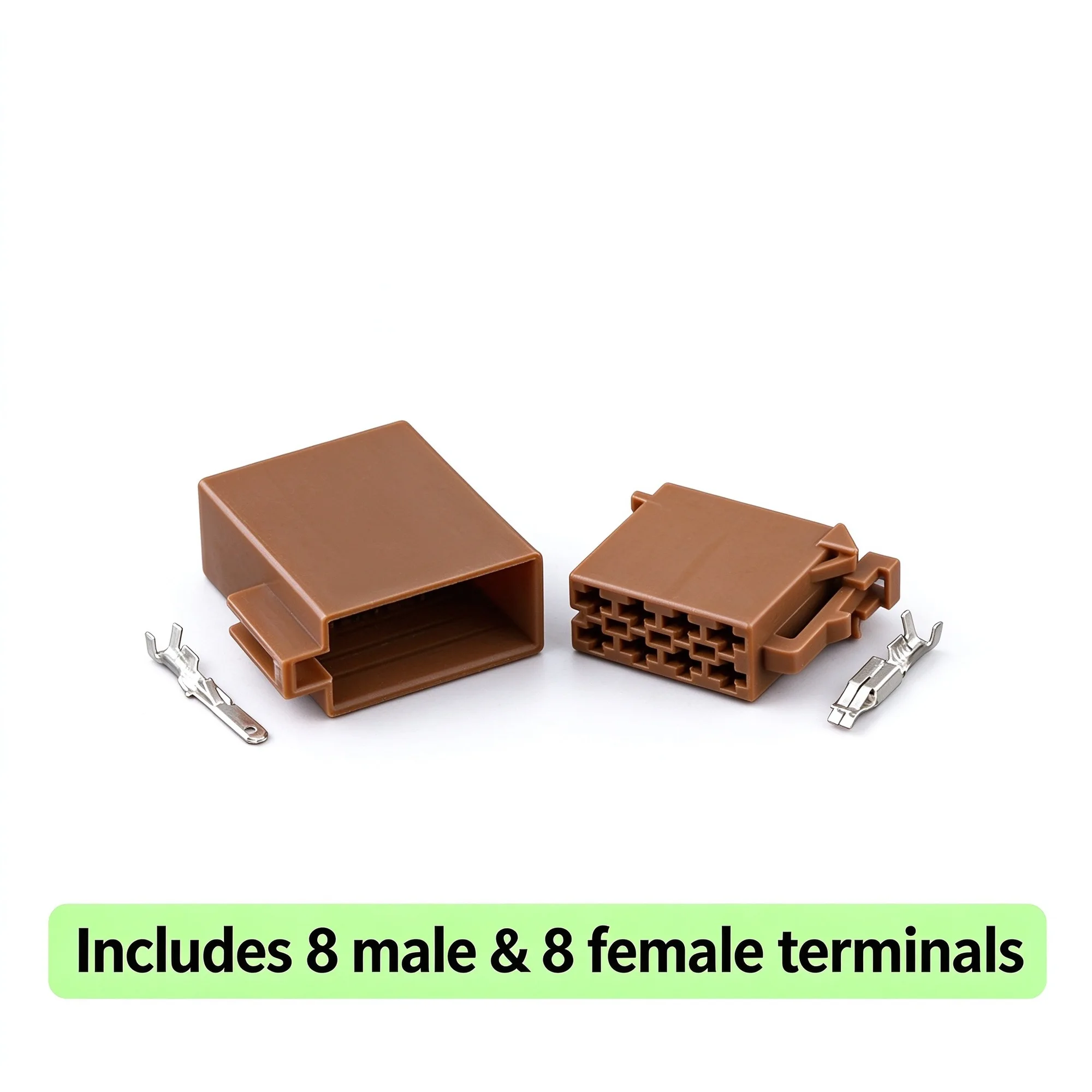 DJ7082-3.5-11/21 3.5mm 8 Pin Male Female Brown Black Middle Slot Auto ISO Radio Horn CD Plug Connector for Car Toyota Lexus VW