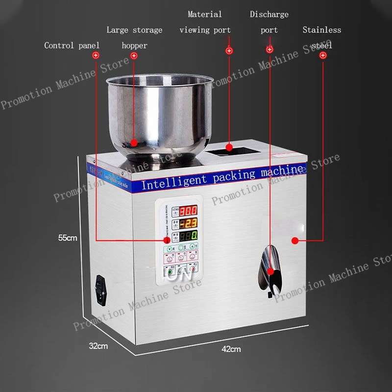 50G Weighing Filling Machine Tea Leaf Grain Medicine Seed Salt Rice Quantitative Big Particle Filler Packing Machine 220V/110V