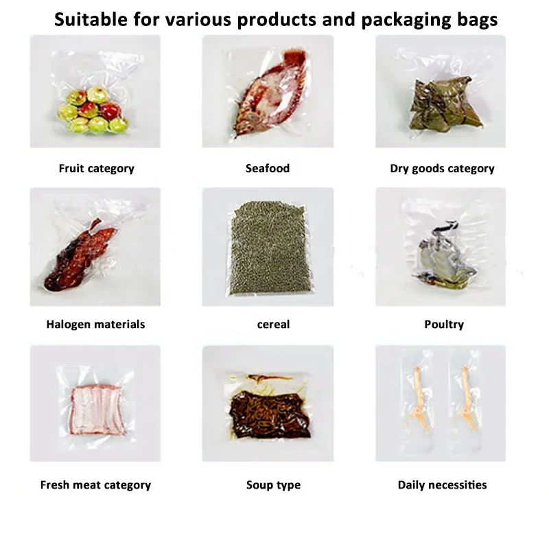 Maquinaria de envasado al vacío inteligente de una sola habitación de acero inoxidable, máquina de envasado al vacío de alimentos de doble uso en seco y húmedo