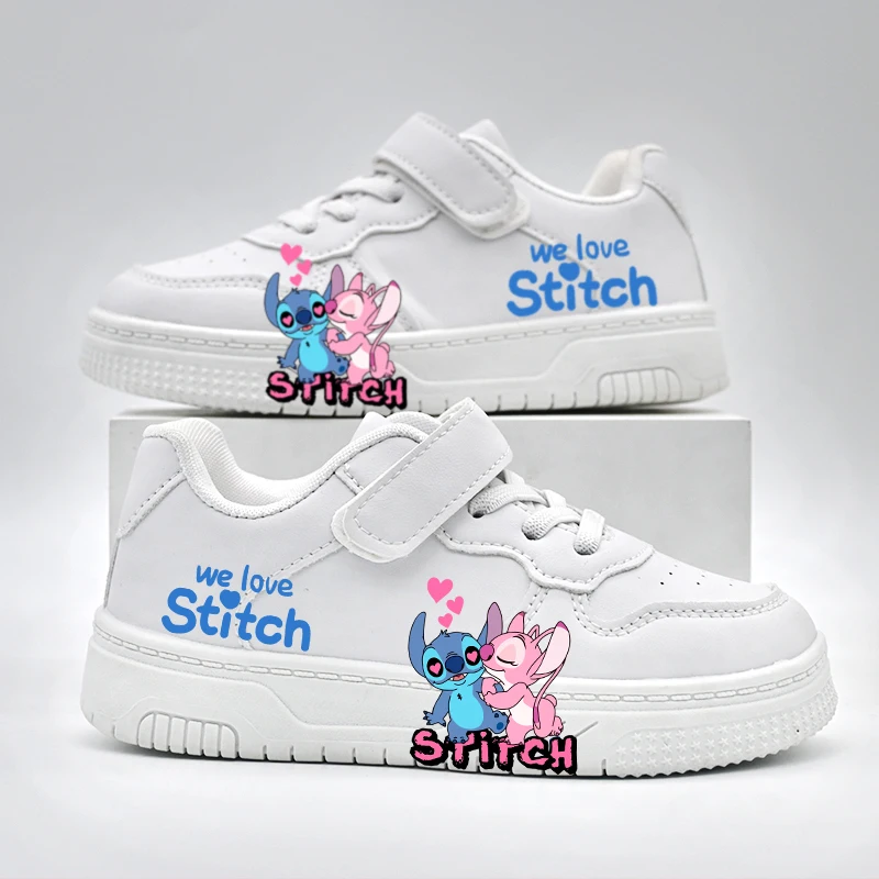 

Детская спортивная обувь Disney для мальчиков и девочек, повседневная обувь с мультяшным принтом, детские нескользящие кроссовки, студенческая уличная обувь из искусственной кожи