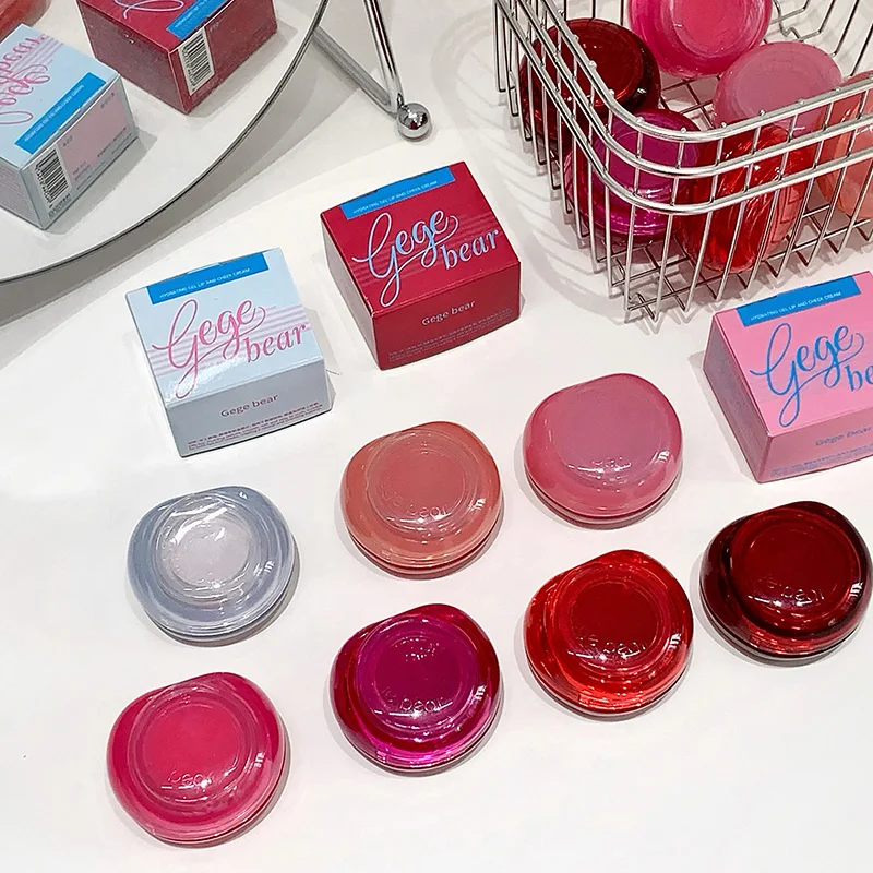 Gege Bear Hydrating Jelly Lip & Cheek Tint - ริมฝีปากอวบอิ่มเกาหลี โกลว์กลาส ง่ายสําหรับผู้เริ่มต้น สูตรใช้คู่