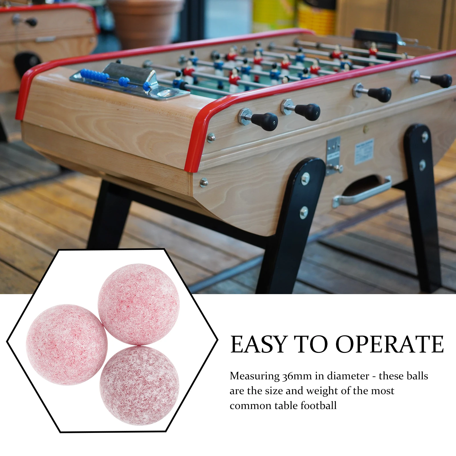 

3Pcs Table Foosball Balls Replacement Set ABS Lightweight Mini Soccer Game Balls Fine Craftsmanship for Indoor Recreation