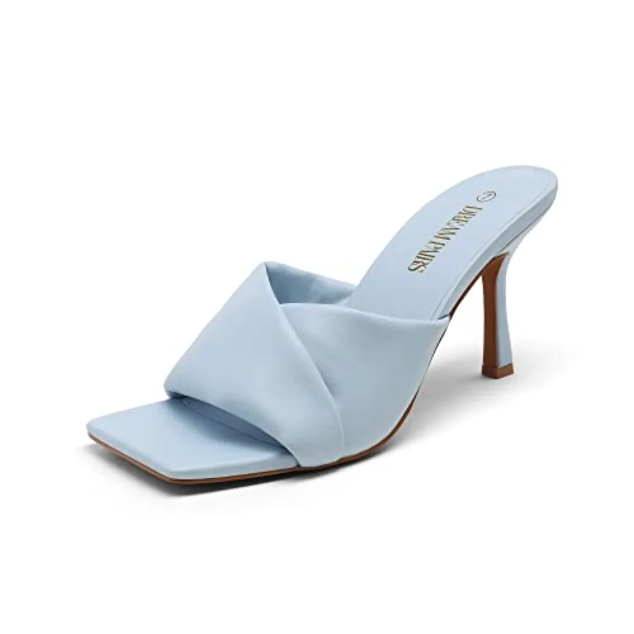 

Women's High Stilettos Heels Mules Open Square Toe Slip On Comfort Sexy Dress Pumps Sandals Fashion Casual Prom Dress Shoes