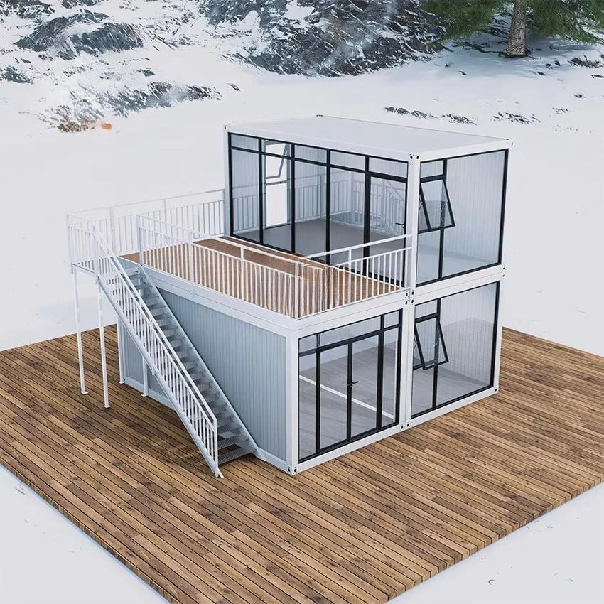 Поставщик Недорогой модульный блок Домашняя раковина Дешевые сборные контейнерные домики Двухэтажный 2-этажный сборный модульный дом для Европы