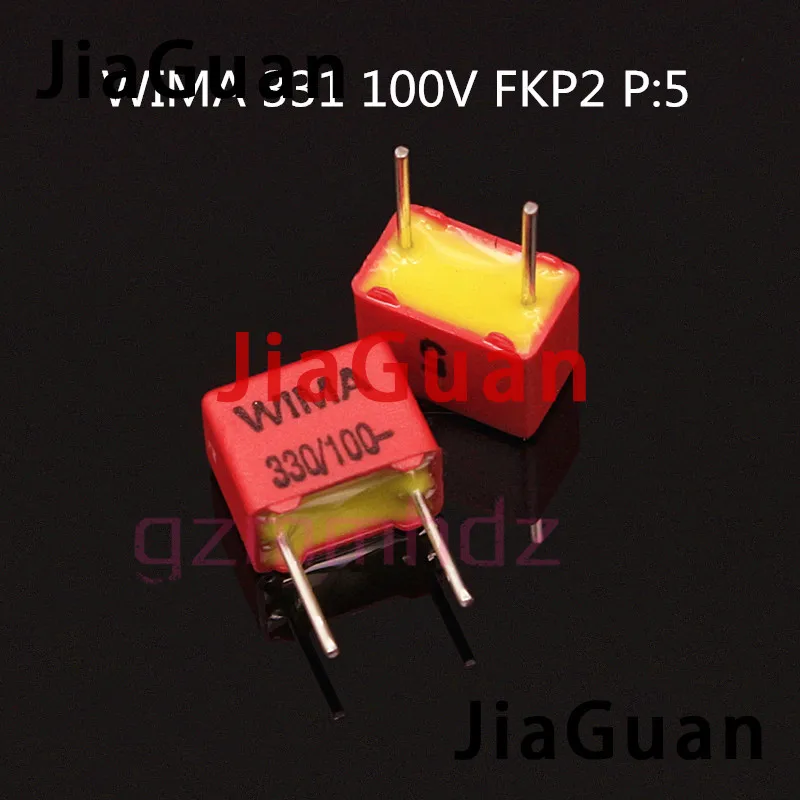 50PCS NEW RED 100v330pf WIMA FKP2 330PF 100V 5% 331 0.33NF PCM5mm Audio hot sale 331/100V FKP2D003301D00KSSD