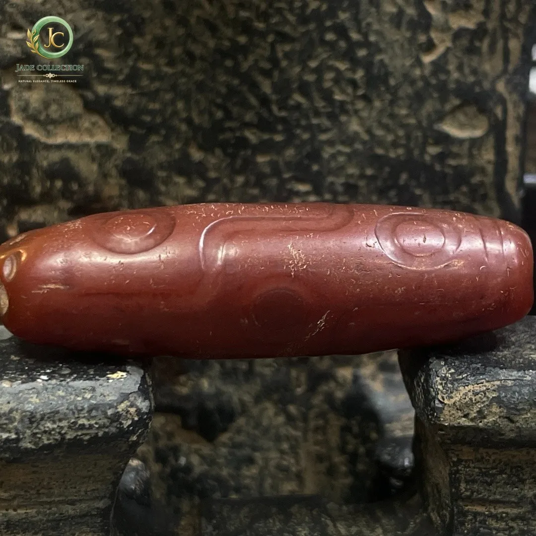 Tibetan Nepalese Himalayan Bead Ancient Agate Old Dzi Talisman 9 eye Bead Amulet