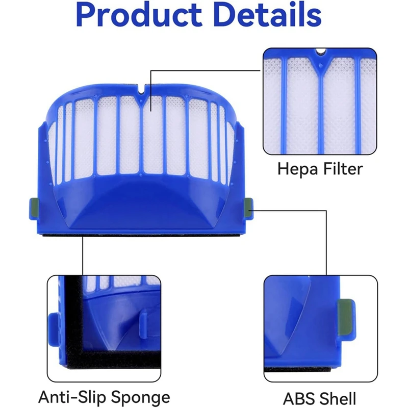 A86I-Hepa 필터 Irobot Roomba 500, 600 시리즈 536 550 551 552 564 560 570 610 614 620 630 650 655 660 665 670 671 675