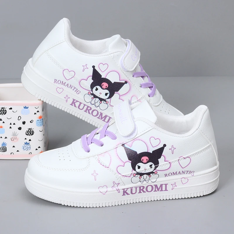 Kawaii Tennis Sneakers Anime Sanrios Cinnamoroll Kuromi Girls Spring Cute Cartoon Breathable Board Shoes Students Gift for Kids