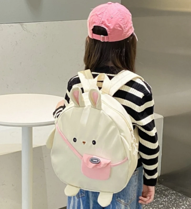 Mochila personalizada de gran capacidad para niños, mochila ligera con dibujos animados de conejo, guardería, bebé