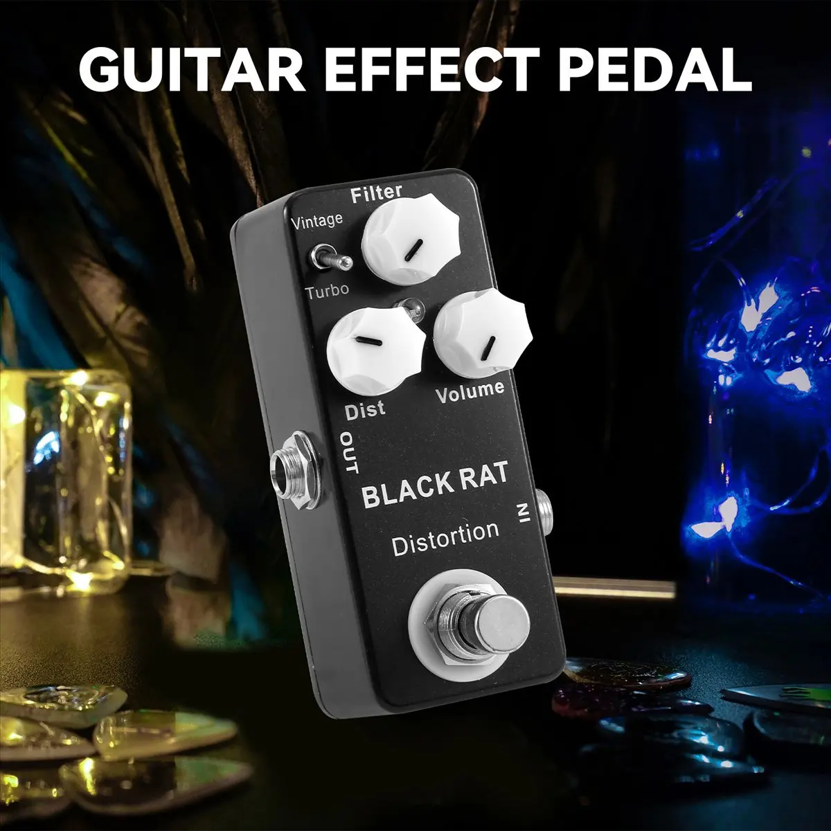 【HOT!TURE】Mosky Black RAT Distortion Mini Guitar Effect Pedal view 4