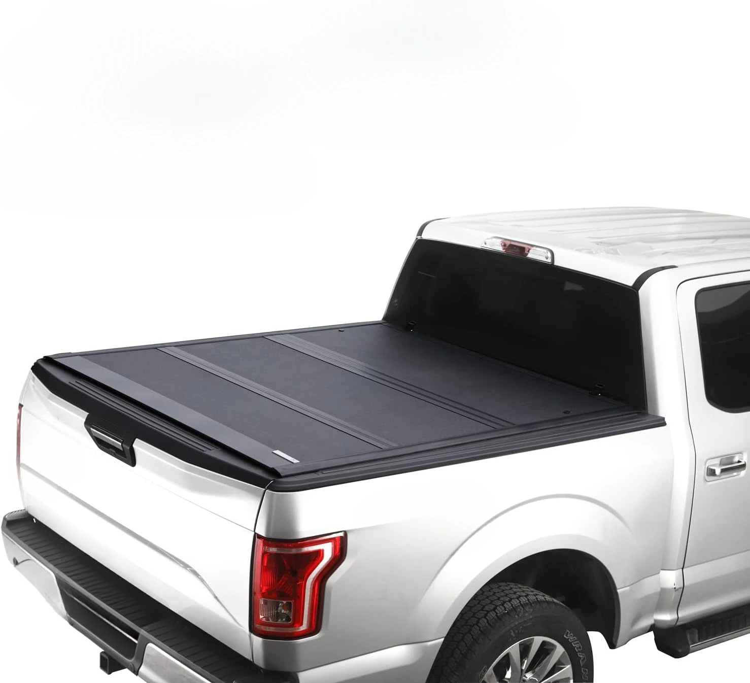 Low Profile Hard Folding Truck Bed Tonneau Cover, Compatible with 2015-2024 F150 Pickup 5.6 Ft Bed