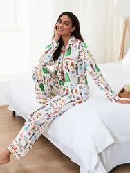 Matching Christmas Pajamas Set for Family Festive Tree Print Sleepwear for Mommy and Me Matching Tops and Pants for a Cozy