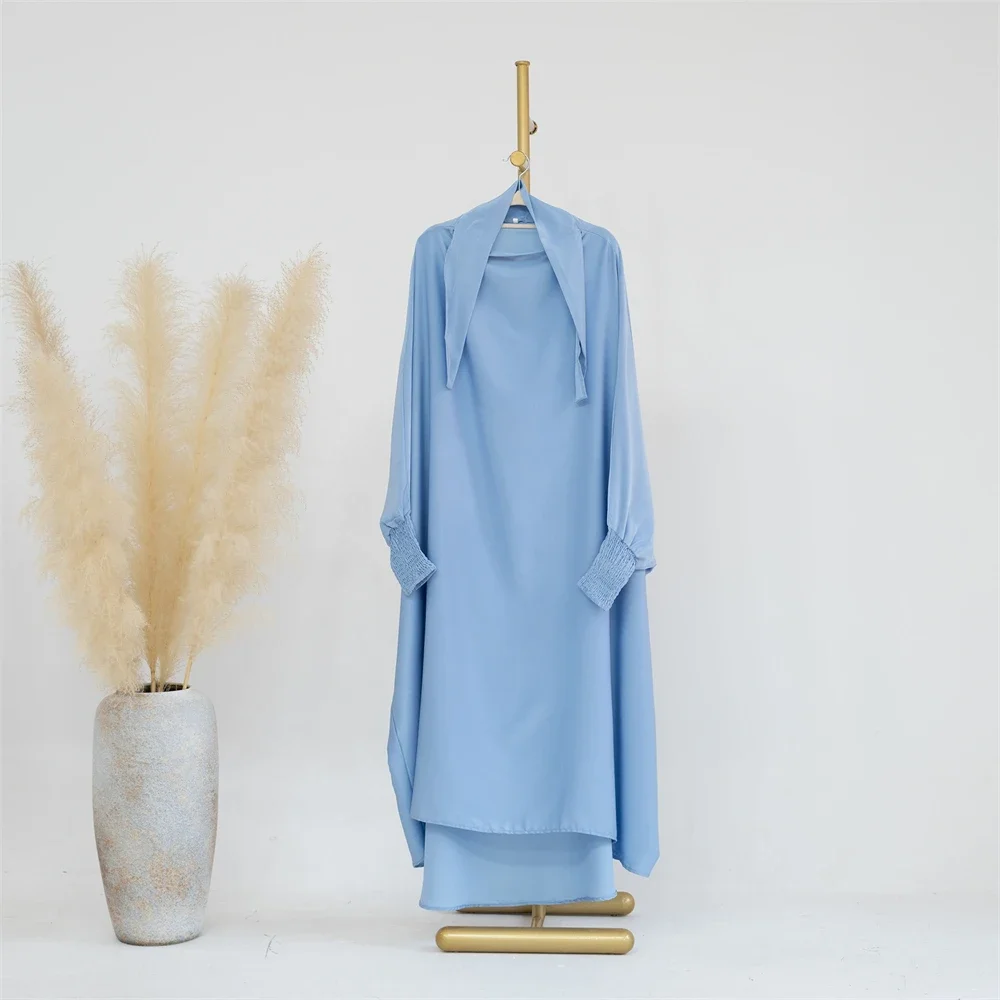 

Праздничное мусульманское платье для девочек на Ид, длинное, с хиджабом, турецкая абайя, исламское цельное платье с капюшоном, полностью закрывающее тело, для Рамадана