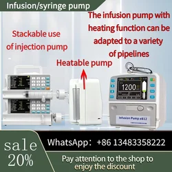 Bomba de infusión de jeringa, calentador de infusión, bomba de nutrición, LCD, alarma en tiempo real, batería recargable (uso humano o veterinario)