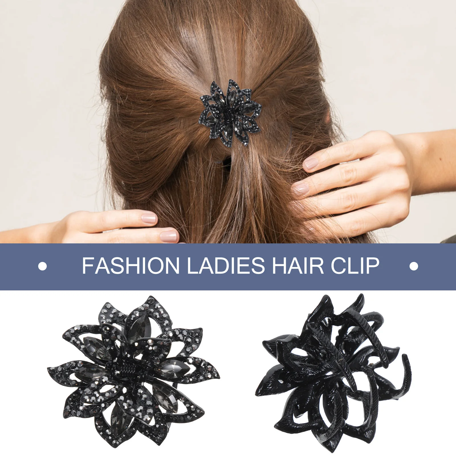 

Flower Hair Claw Clip Rhinestone Decorated Small Clip for Thin Thick Hair Comfortable All Day Wear Perfect for Wedding Birthday