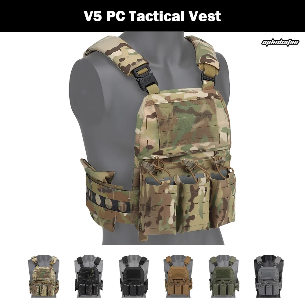 OphidianTac V5 PC Vest Multi-Mission Plate Carrier Quick Disassembly Self-contained Triple Bag Built-in Clipboard Vest