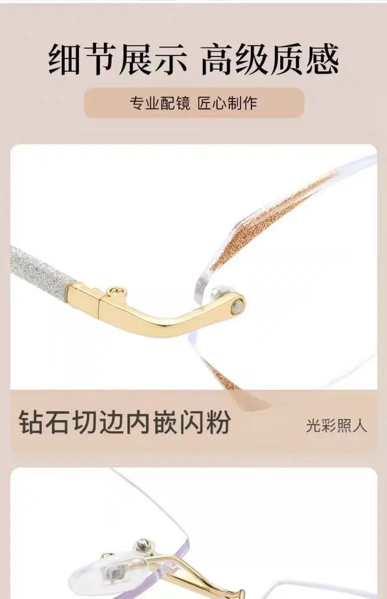 Rahmenlose Lesebrille, Anti-Blaulicht-Metallrahmen-Brille, Anti-Ermüdungsbrille mit +1,5 +2,0 +2,5 +3,0 +3,5 für Männer und Frauen – Detail 7