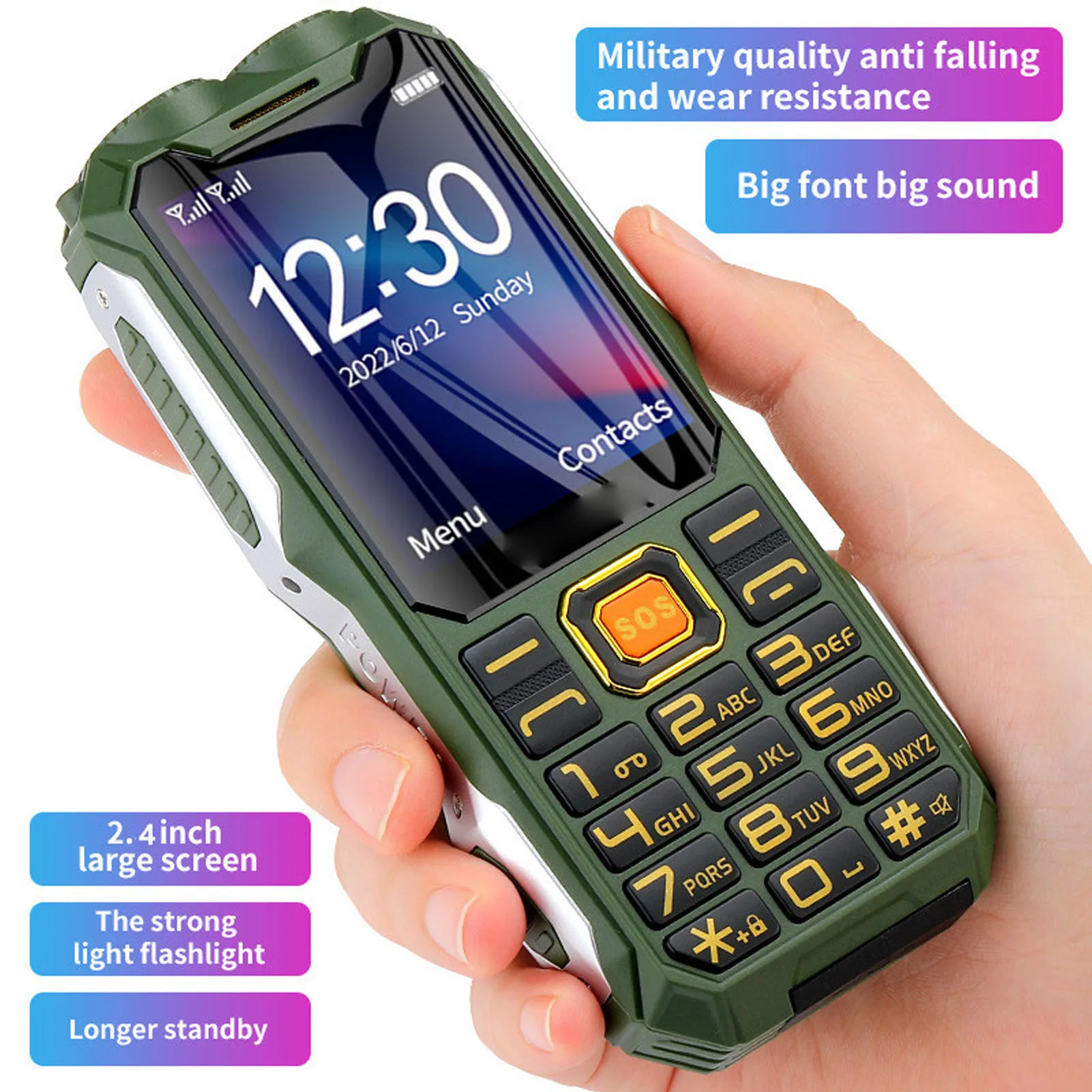 

Мобильный телефон для пожилых людей 2G 2,6 дюйма, 16800 мАч, мобильный телефон для пожилых людей с линией зарядки для звонков, мобильный телефон для пожилых людей 2G