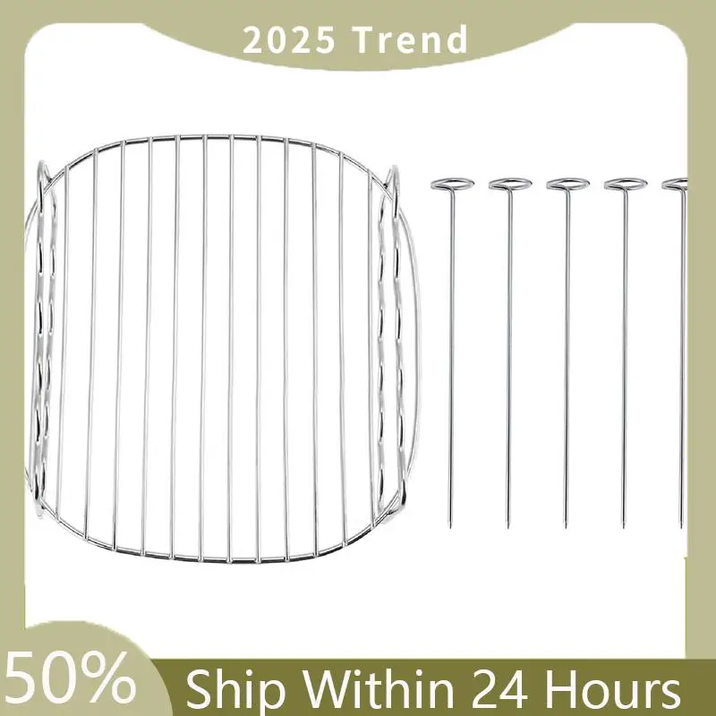 

Незаменимая верхняя решетка для аэрофритюрниц: двухъярусная решетка для аэрофритюрницы, принадлежности для гриля и барбекю - круглая с иглами