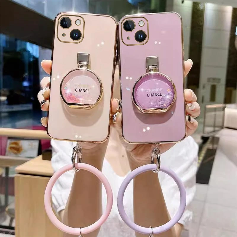 Creative Perfume Bottle Plating Phone Holder Case For iPhone 13 15 14 12 11 Pro Max 14 15 Plus X XR XS XSMax Cover