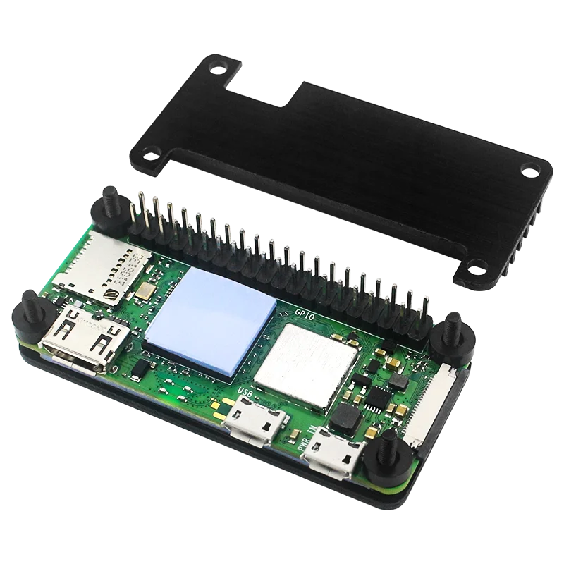 Capa de Alumínio Puro para Raspberry Pi Zero 2W, Estojo Protetor + Cortador de Agulhas e Parafusos