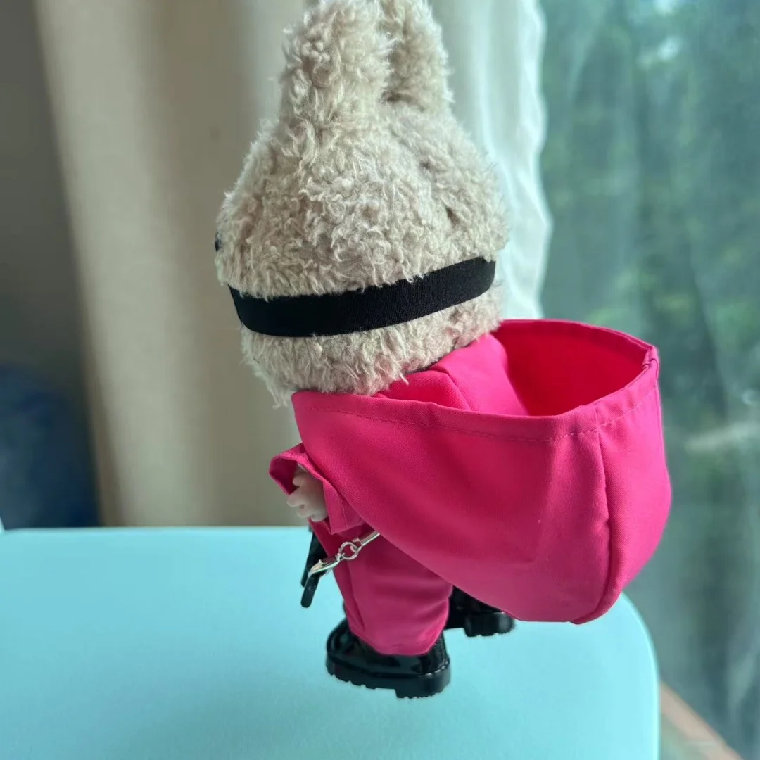 الملابس ل Labubu 3.0 مضحك المأكولات البحرية لعبة سلسلة ملابس دمى ملابس غير رسمية اكسسوارات كوماندوز سترة الملابس قلادة Mp5