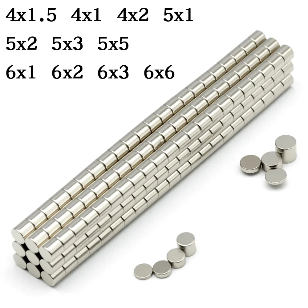 Super Powerful Round Magnet Neodymium Magnet NdfeB N35 Strong Permanent Magnetic imanes Refrigerator Magnet 4x1.5/5x1/6x2/6x3