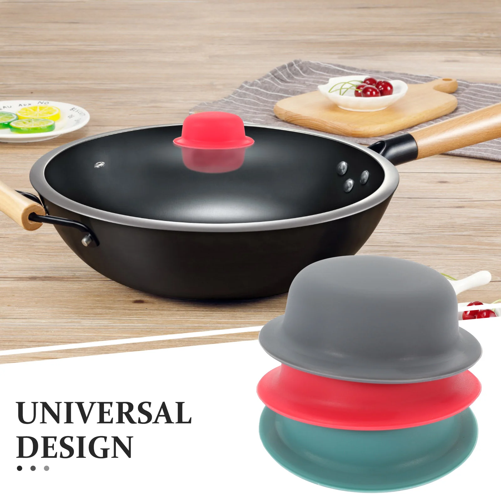 3 Pcs Silicone Pot Lid Cover Knob Caps Anti-scald Handle Nonslip Can Sleeves Cooking Universal Kitchen Gadget