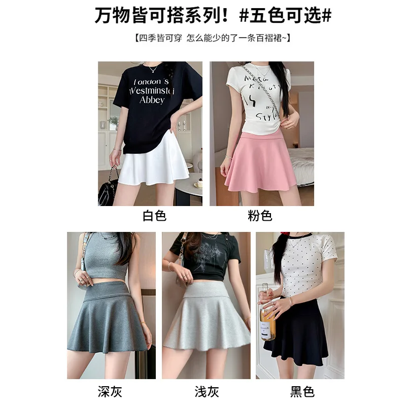 Gonna sportiva estiva da donna2025Nuova gonna a pieghe stile college anti-esposizione dimagrante a vita alta Pantaloni gonna yoga dimagrante