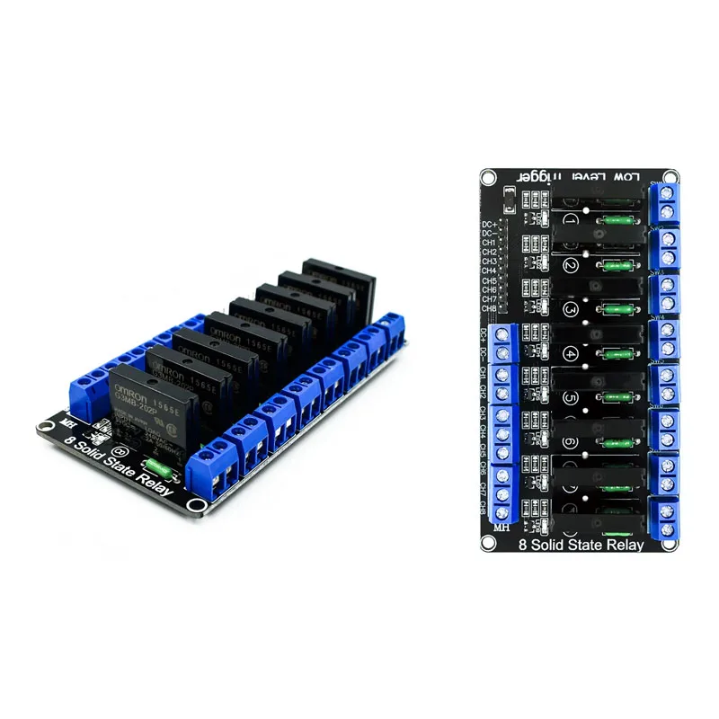 المستوى المنخفض 5 فولت 1 2 4 8 قناة SSR G3MB-202P وحدة تتابع الحالة الصلبة 240 فولت 2A الناتج مع الصمامات المقاومة لتقوم بها بنفسك عدة لاردوينو