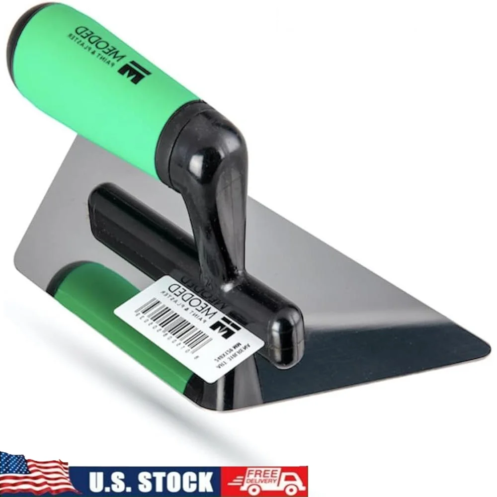 

Stainless Steel Venetian Plaster Trowel Trapezoid Finishing Tool Durable Rubber Handle Smoothing Spreading Plaster Decorative