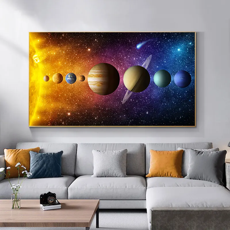 Solar System Pictures Nebula Space Universe Posters and Prints Science Canvas Painting Wall Art for Living Room Decor Cuadros