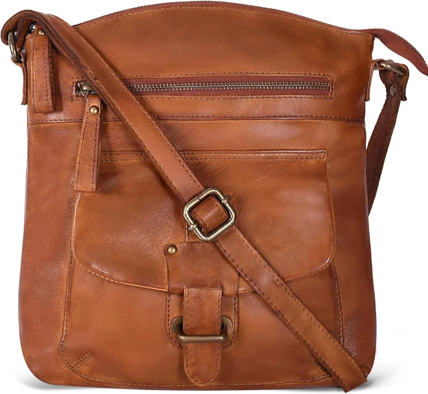 

Adjustable Crossbody Leather Bag for Women, Medium Size Shoulder Purse