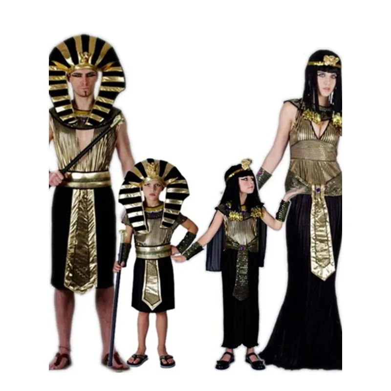 Pharao Kleopatra Kleidung Erwachsene Mädchen und Jungen Halloween Cosplay Kostüme Neujahr Performance Kostüme