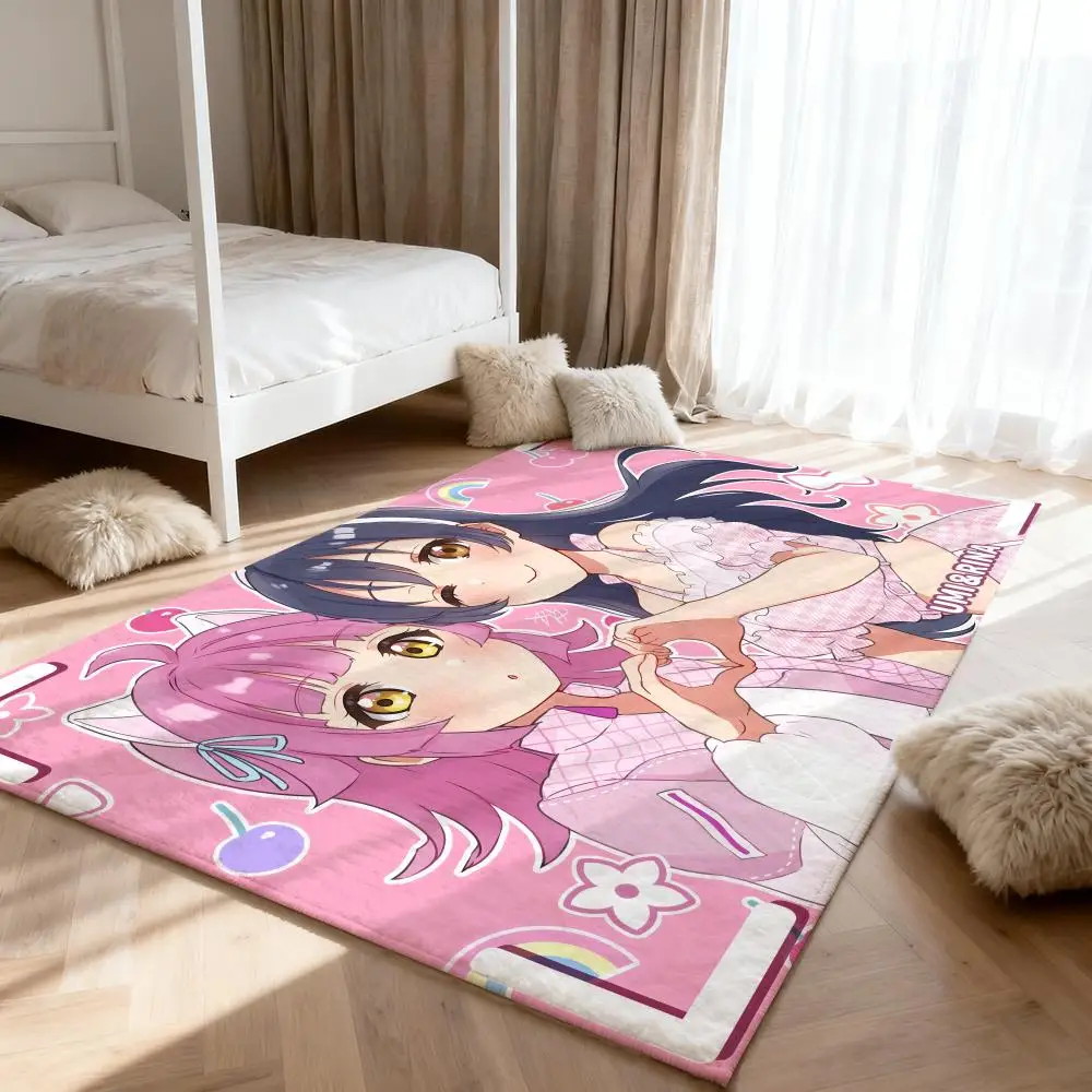 L-Love Live School Idols الكلمة حصيرة لينة سميكة ماصة عدم الانزلاق غرفة نوم غرفة المعيشة سجادة باب ديكور المنزل الفانيلا السجاد #1