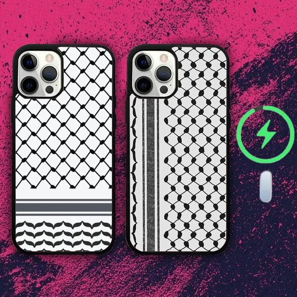 

Hattah Keffiyeh Pattern Phone Case For iPhone 16e,16,15,14,13,12,11,Plus,Pro,Max,Mini Magsafe Magnetic Wireless Charging