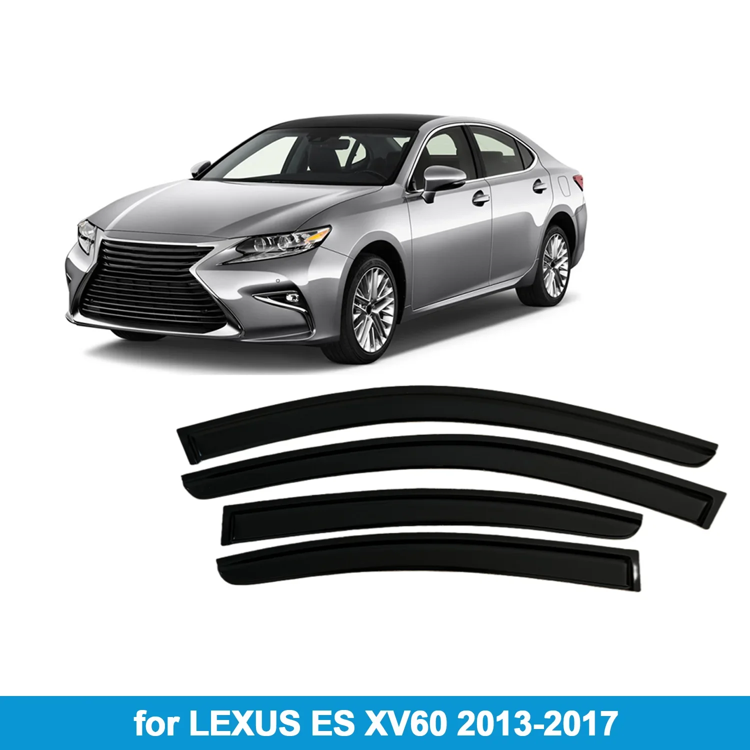 

Window Visor for LEXUS ES XV60 2013-2017 Rain Guard Side Vent Deflector Weathershield Outside-Mount Tape On