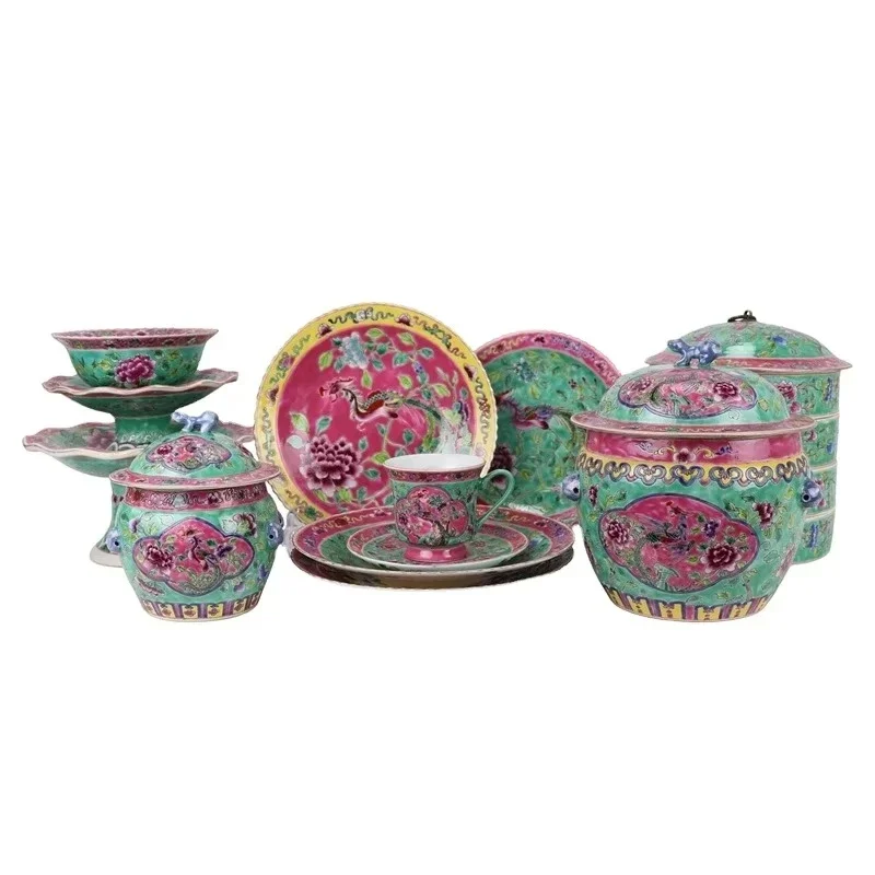 Handmade powder enamel tableware set