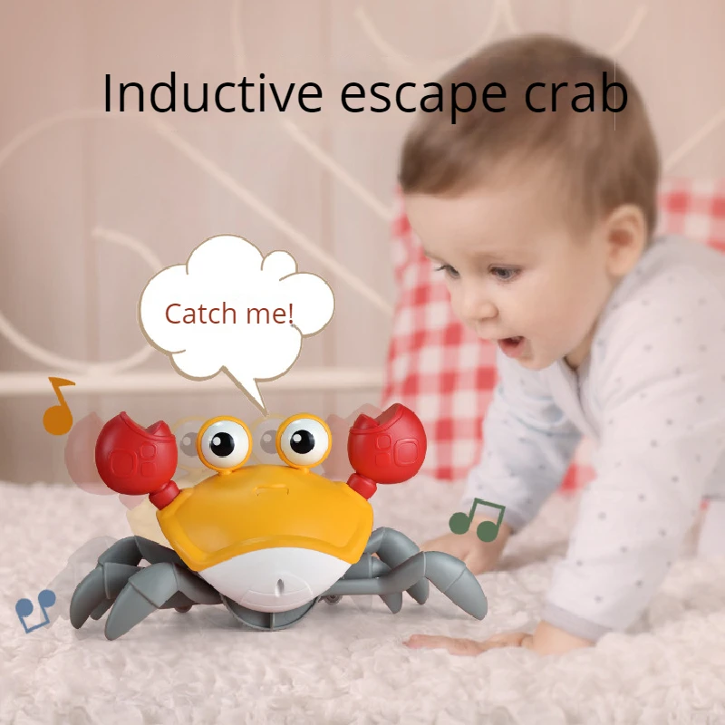 Fuga a induzione per bambini Granchio Granchio Crawl Giocattoli elettronici per animali domestici Musica per bambini Giocattoli mobili per la prima educazione Consegna gratuita