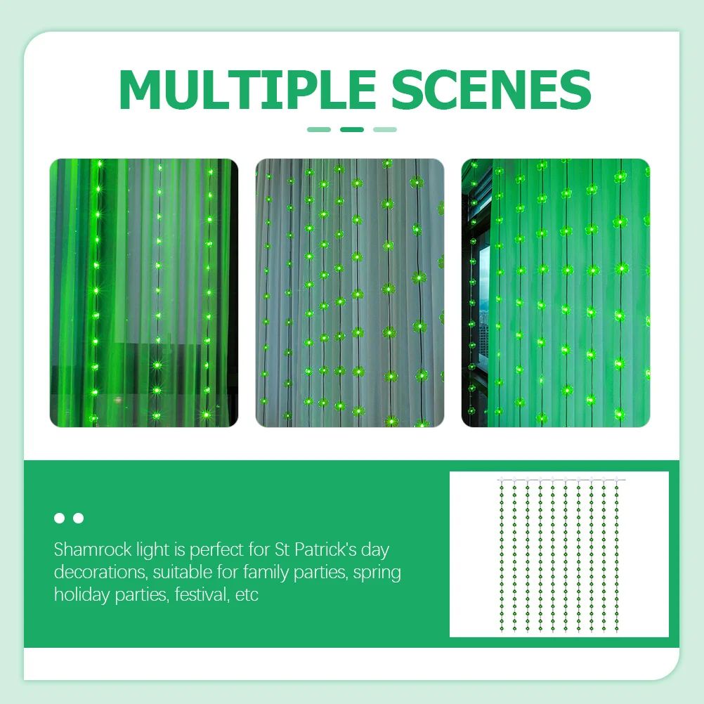 1Set LED Shamrock St Patricks Day Luci decorative a corda 3 metri 100 LED USB Lucine verdi per l'arredamento della stanza delle feste al coperto