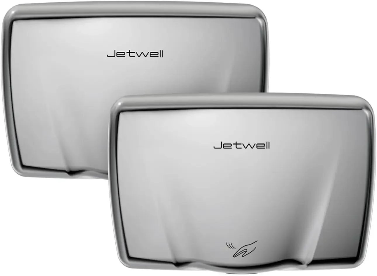 2Pack Compact Hand Dryer for Bathrooms Commercial- Heavy Duty High Speed Stainless Steel Hand Dryers with Heating Switch- Warm W